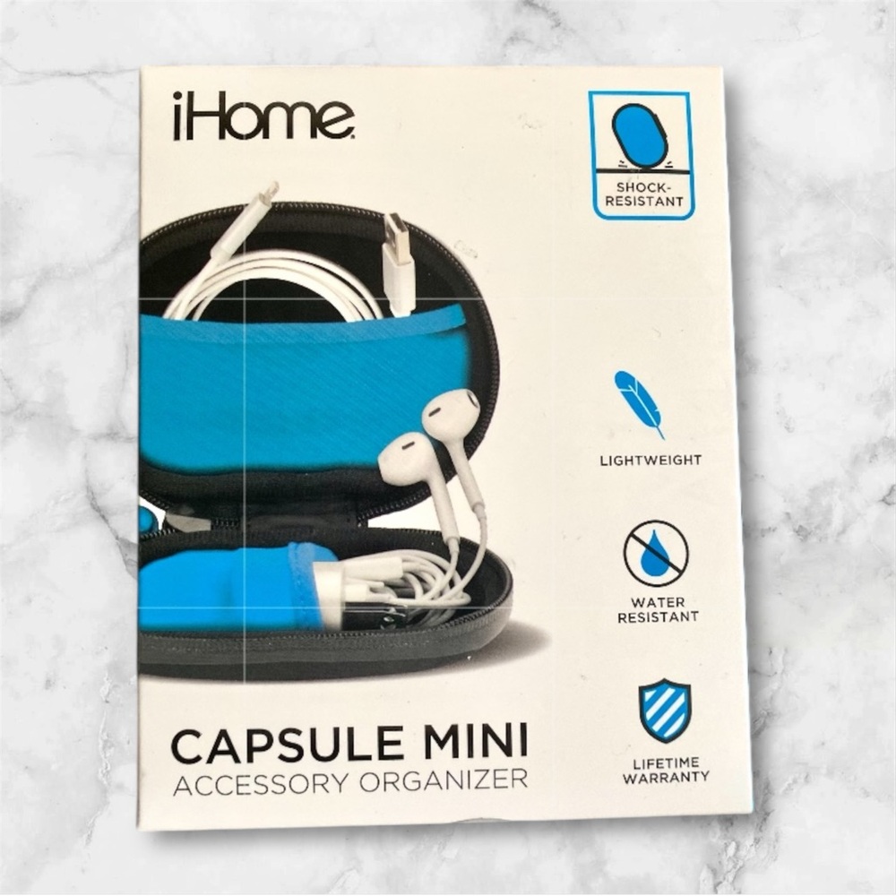 iHome Capsule Mini Accessory Organizer, a compact, hard-shell case new